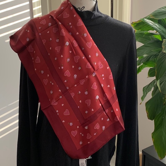 Coach 1941 Red Valentine Silk Scarf - NWT - Picture 2 of 8